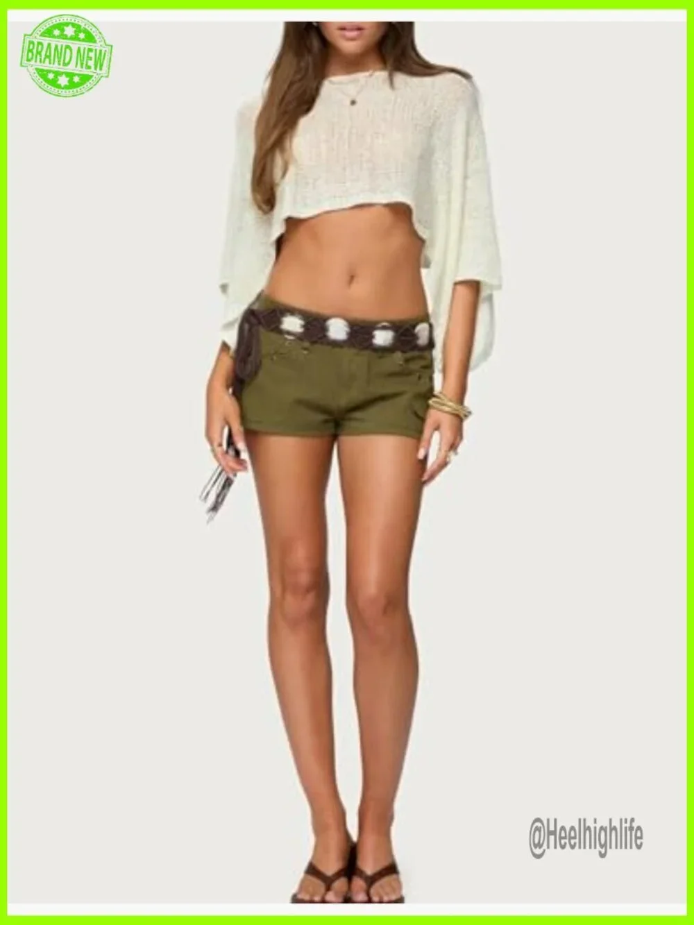 Sheer Knit Crochet Crop Top Oversized Beach Cover Up Lightweight Shrug